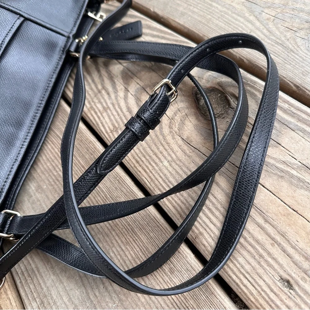 Coach Crossgrain Leather Pocket Tote F34497 Black Crossbody Shoulder Bag Tote